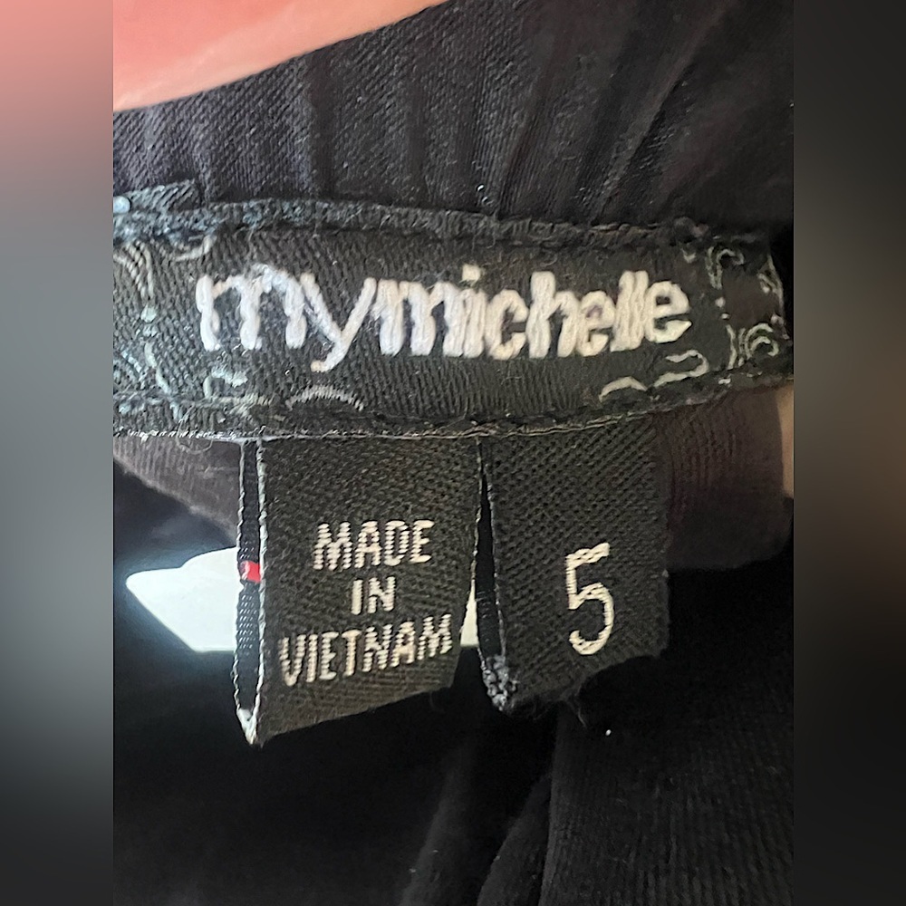 Juniors black strapless dress with floral detail! - Picture 4 of 7